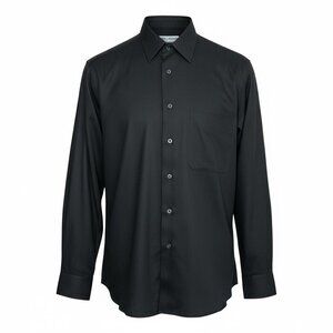 Ted Lapidus Men's Italian Vintage Shirt Black Woven Cotton Size L